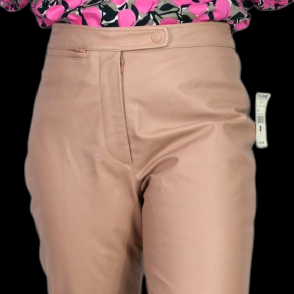 Vintage Wilsons Maxima Leather Pants Pink Blush Straight High Waist Deadstock 6 - Picture 4 of 16